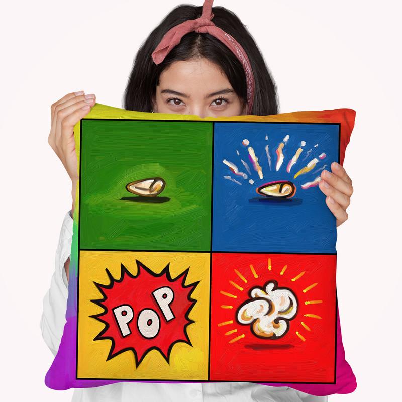 Popcorn Pop Throw Pillow By Howie Green - All About Vibe