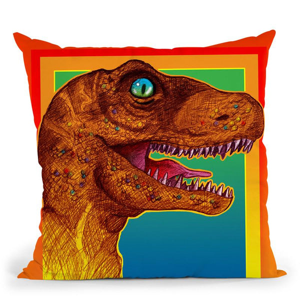 Pop Art Dinosaur 3 Throw Pillow By Howie Green - All About Vibe