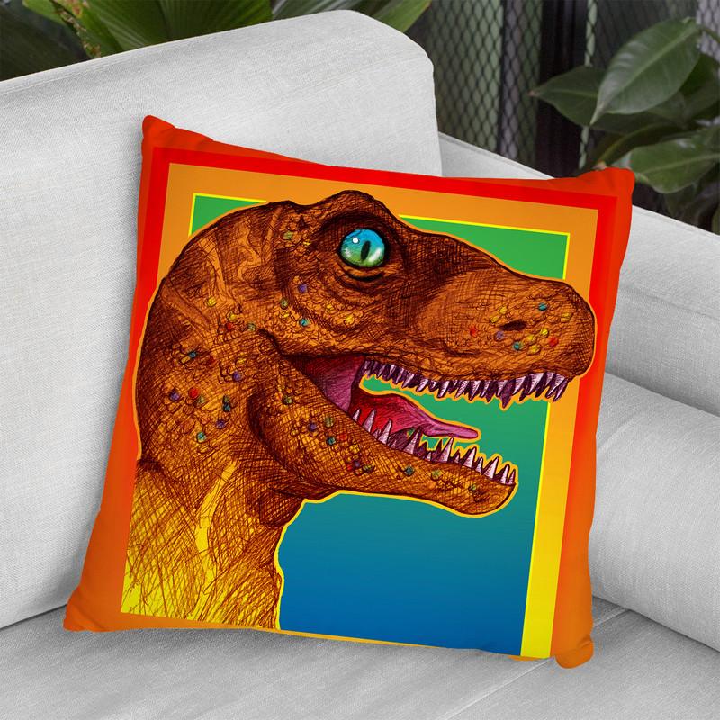 Pop Art Dinosaur 3 Throw Pillow By Howie Green - All About Vibe