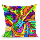 Pop Art Guitar Drum Throw Pillow By Howie Green - All About Vibe