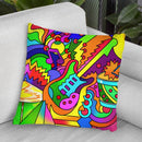 Pop Art Guitar Drum Throw Pillow By Howie Green - All About Vibe