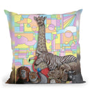 Art Deco Zoo Throw Pillow By Howie Green - All About Vibe