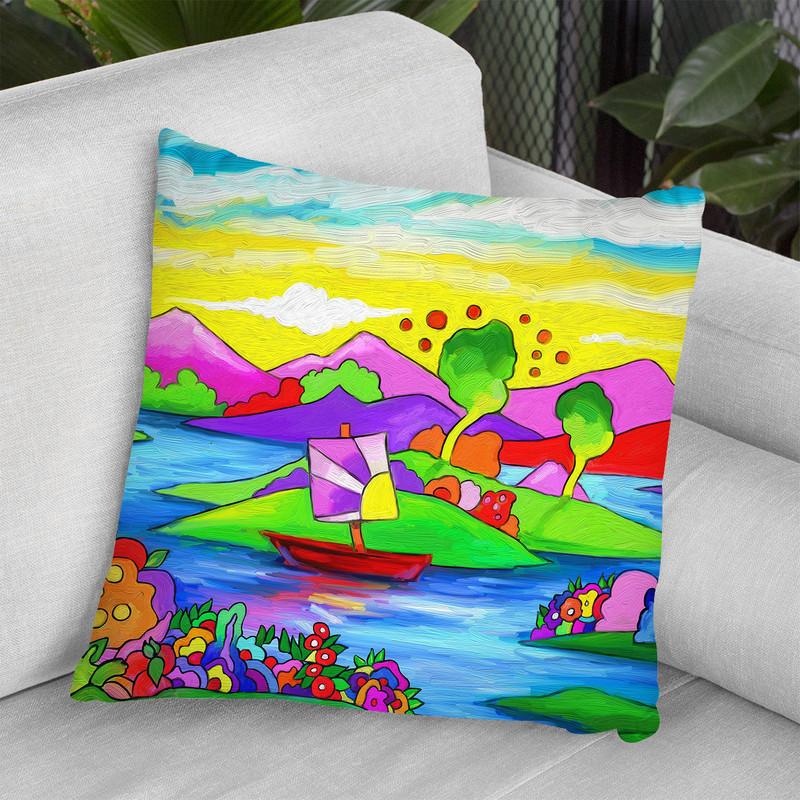 Mamboland Landscape-815 Throw Pillow By Howie Green - All About Vibe