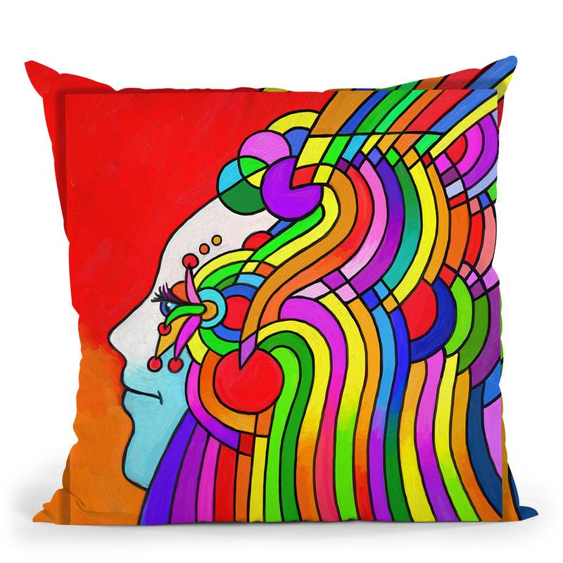 Pop-Art Cosmic Profile Throw Pillow By Howie Green - All About Vibe