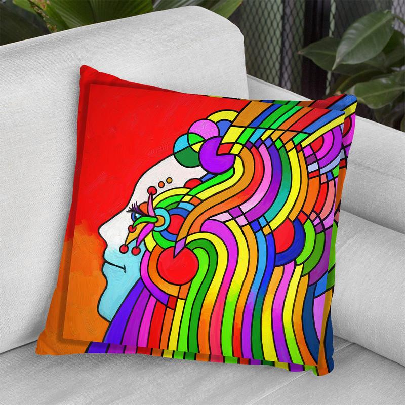 Pop-Art Cosmic Profile Throw Pillow By Howie Green - All About Vibe