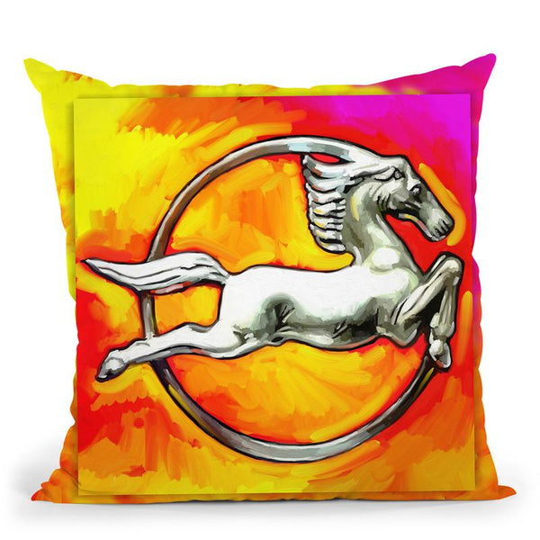 Pop-Art Deco Horse Circle Throw Pillow By Howie Green - All About Vibe