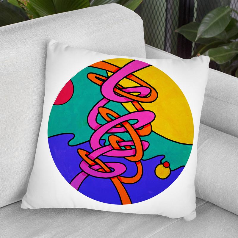 Intertwine Circle Throw Pillow By Howie Green - All About Vibe
