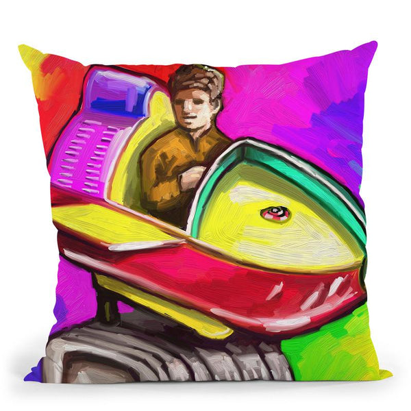 Kiddie Rocket Ride Throw Pillow By Howie Green - All About Vibe