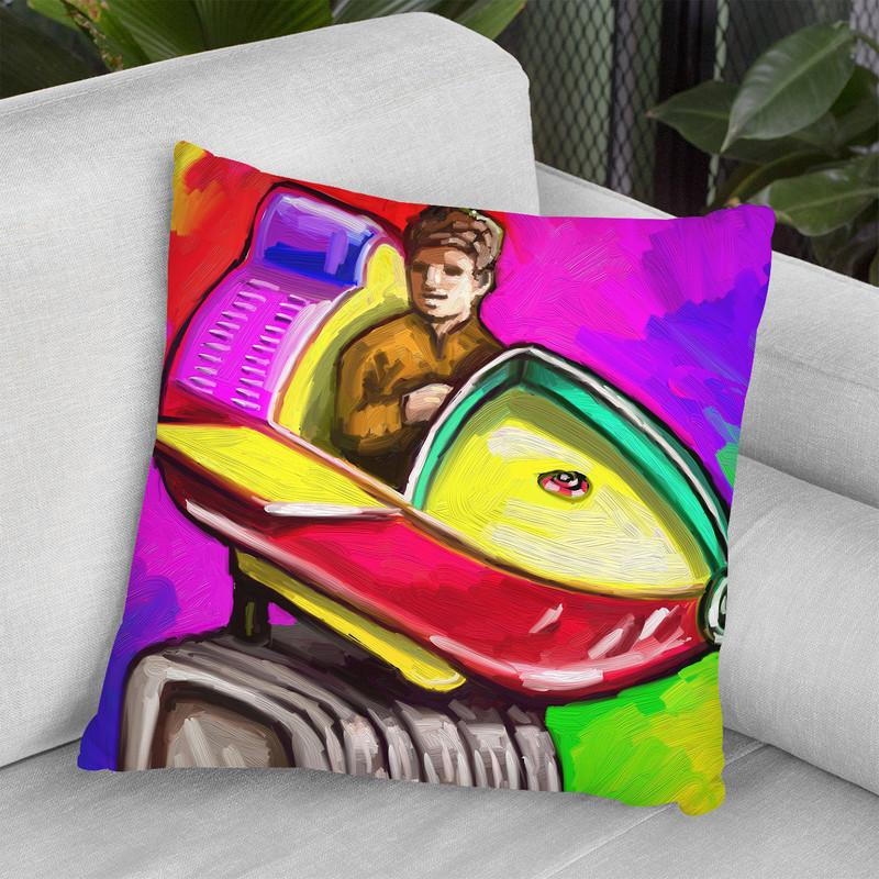 Kiddie Rocket Ride Throw Pillow By Howie Green - All About Vibe