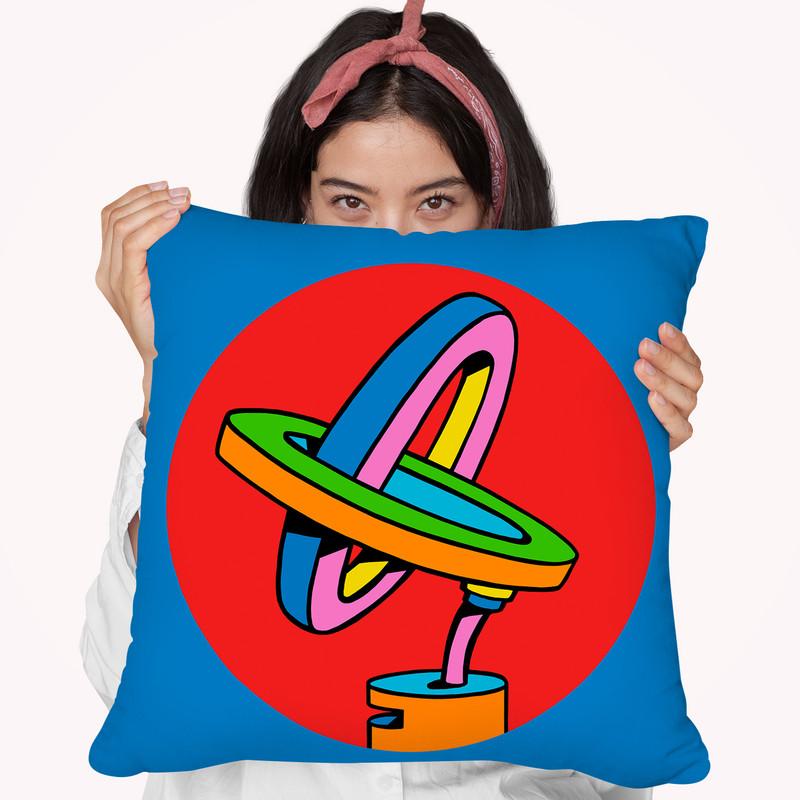 Loop Duo Circle Throw Pillow By Howie Green - All About Vibe