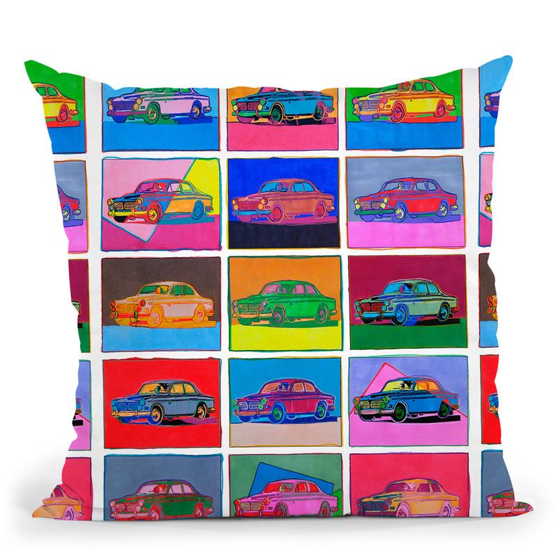 Pop Art Classic Volvo Throw Pillow By Howie Green - All About Vibe
