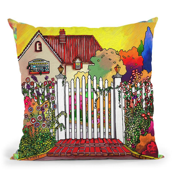Pop Art Deco Cottage Throw Pillow By Howie Green - All About Vibe