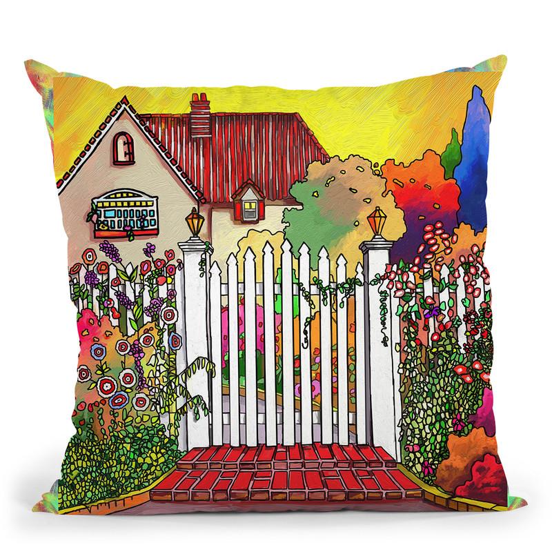 Pop Art Deco Cottage Throw Pillow By Howie Green - All About Vibe