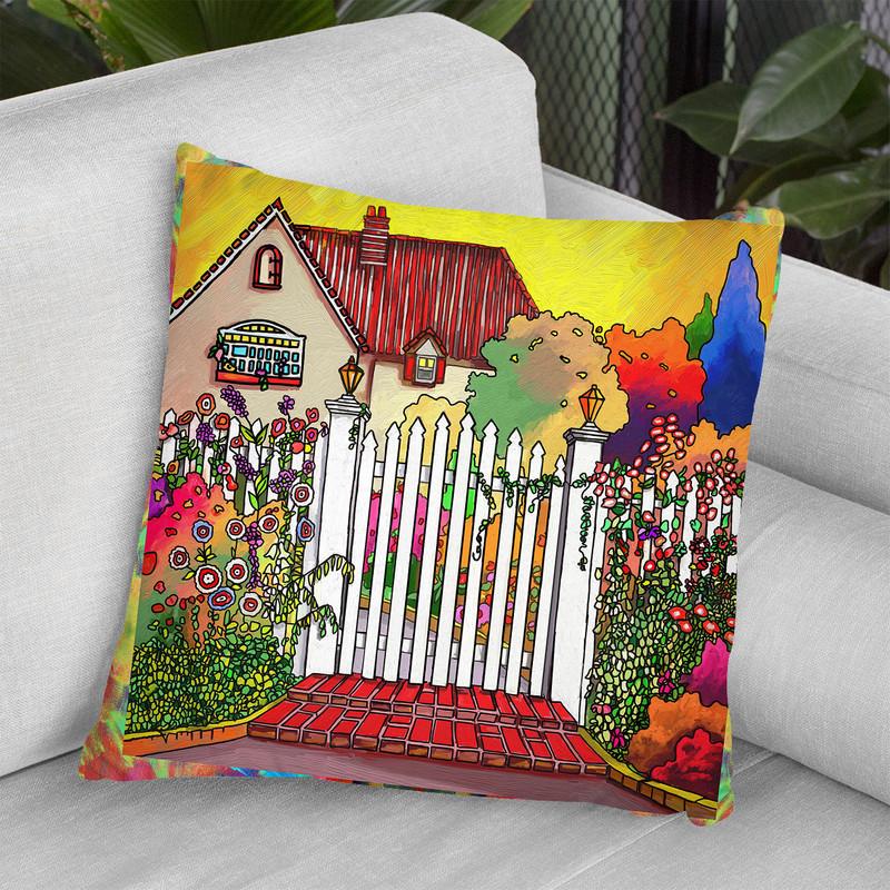 Pop Art Deco Cottage Throw Pillow By Howie Green - All About Vibe