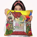 Pop Art Deco Cottage Throw Pillow By Howie Green - All About Vibe