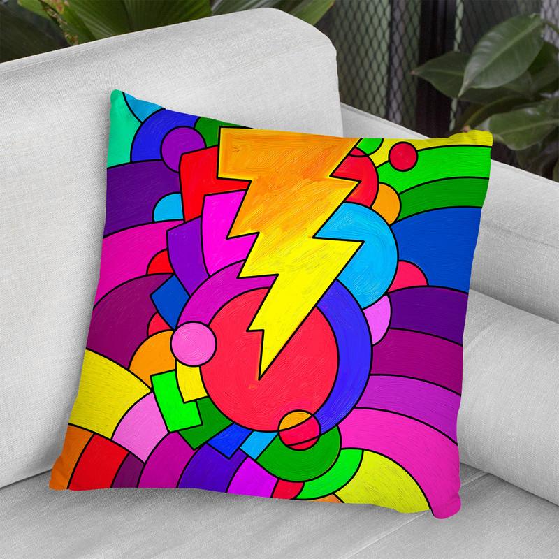 Pop Art Lightening Bolt Throw Pillow By Howie Green - All About Vibe