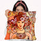 Mucha-Lady-116-2 Throw Pillow By Howie Green - All About Vibe