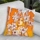 Mucha-Lady-116-3 Throw Pillow By Howie Green - All About Vibe