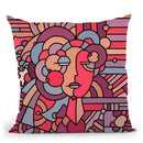 Pop-Art-Deco-Face-116 Throw Pillow By Howie Green - All About Vibe