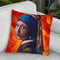 Pop-Art-Girl-Pearl-Necklace Throw Pillow By Howie Green - All About Vibe