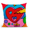 Pop-Art-Lightning-Heart-Circle Throw Pillow By Howie Green - All About Vibe