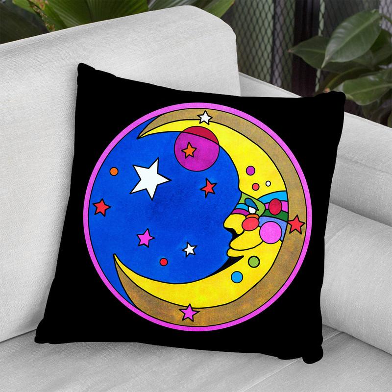 Pop-Art-Moon-Circle Throw Pillow By Howie Green - All About Vibe