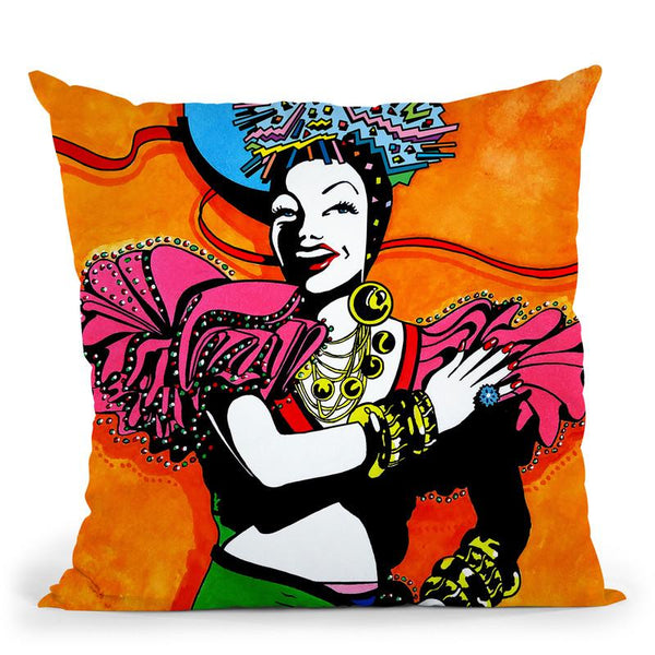 Pop-Art-Tutti-Fruiti-Lady Throw Pillow By Howie Green - All About Vibe