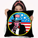 Pop-Art-Uncle-Sam-Circle Throw Pillow By Howie Green - All About Vibe