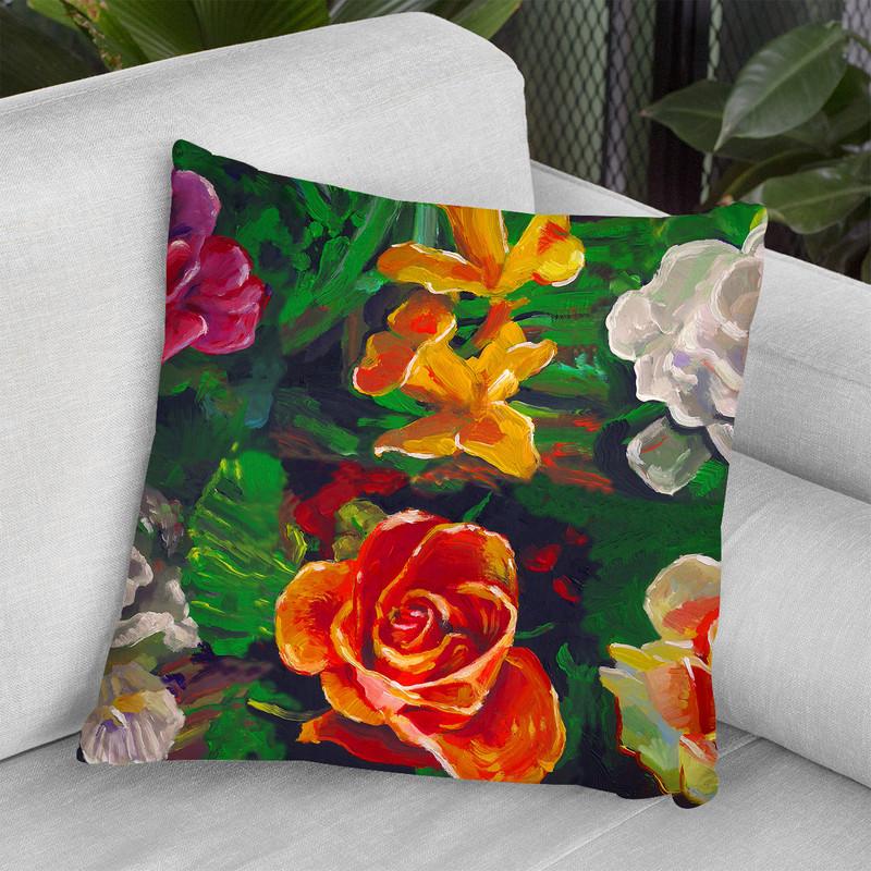 6 Flowers Throw Pillow By Howie Green - All About Vibe