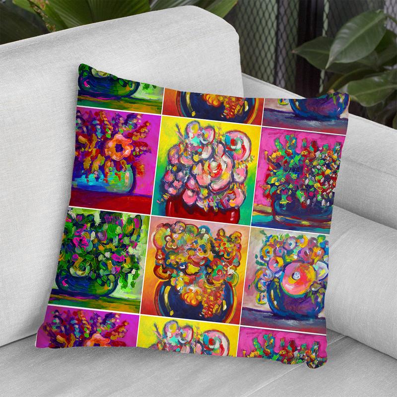 6 Flowers2 Throw Pillow By Howie Green - All About Vibe