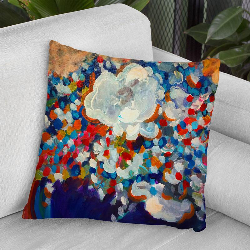 6 White Flowers Throw Pillow By Howie Green - All About Vibe