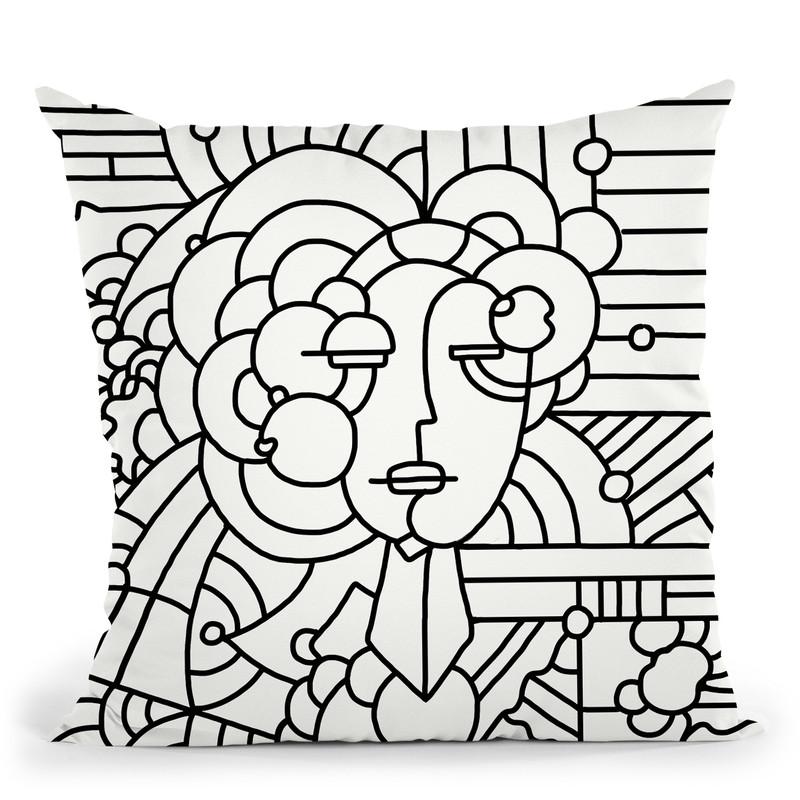 Art Deco Face 116 Throw Pillow By Howie Green - All About Vibe