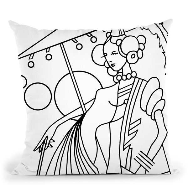 Art Deco Lady 3 Throw Pillow By Howie Green - All About Vibe