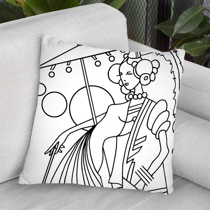 Art Deco Lady 3 Throw Pillow By Howie Green - All About Vibe