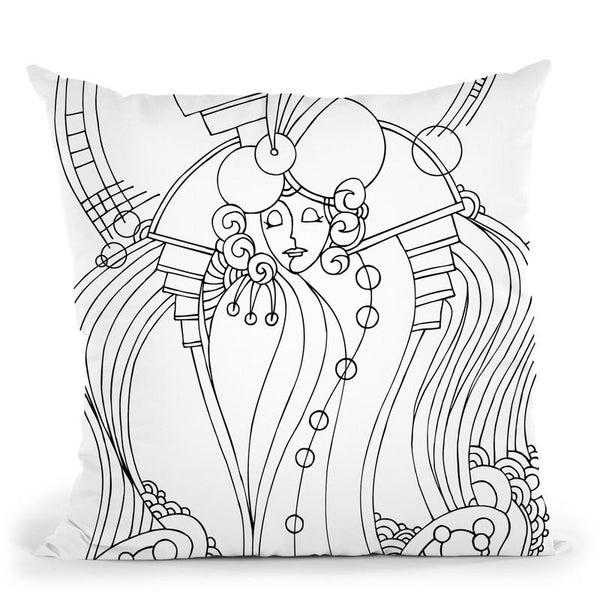 Art Deco Lady Throw Pillow By Howie Green - All About Vibe