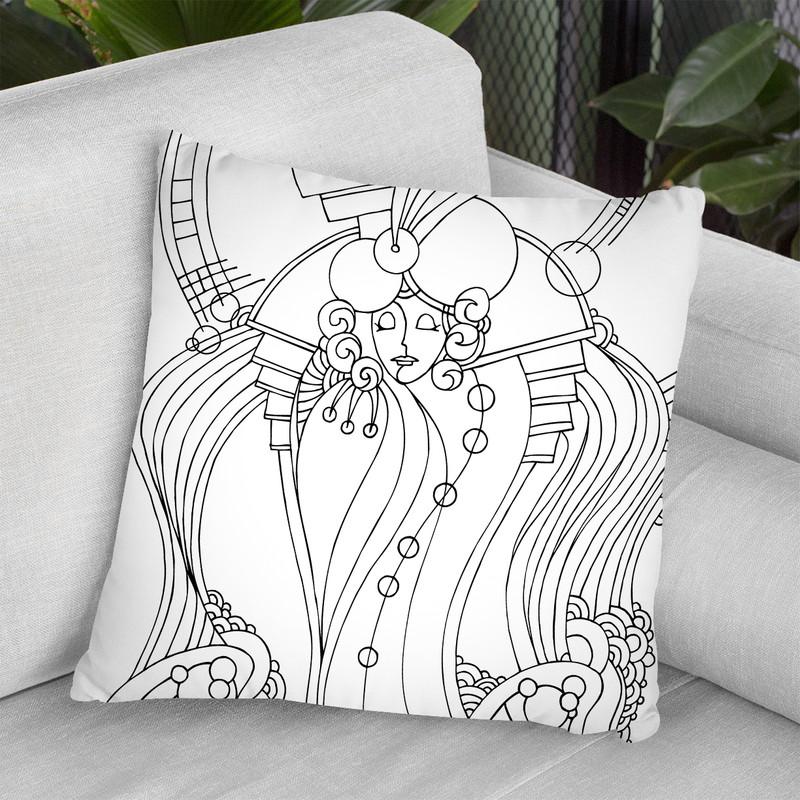 Art Deco Lady Throw Pillow By Howie Green - All About Vibe