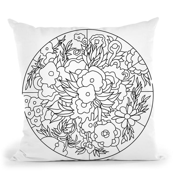 Flower Circle 216 Throw Pillow By Howie Green - All About Vibe
