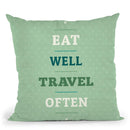 Eat Travel Throw Pillow By American Flat - All About Vibe