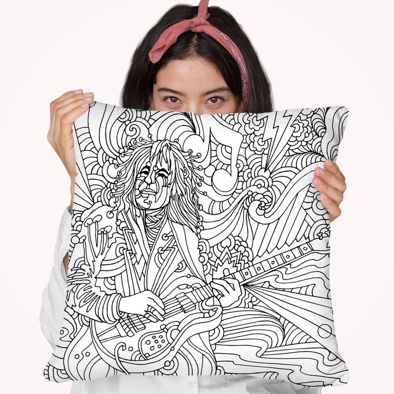 Guitar Player 715 Throw Pillow By Howie Green - All About Vibe