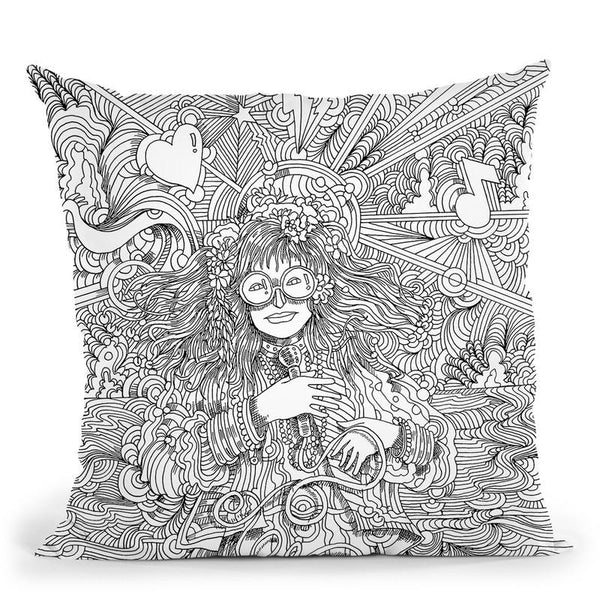 Hippie Chick Throw Pillow By Howie Green - All About Vibe