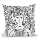 Mucha Lady 2 Throw Pillow By Howie Green - All About Vibe