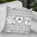 Peace Love Music Horiz Throw Pillow By Howie Green - All About Vibe