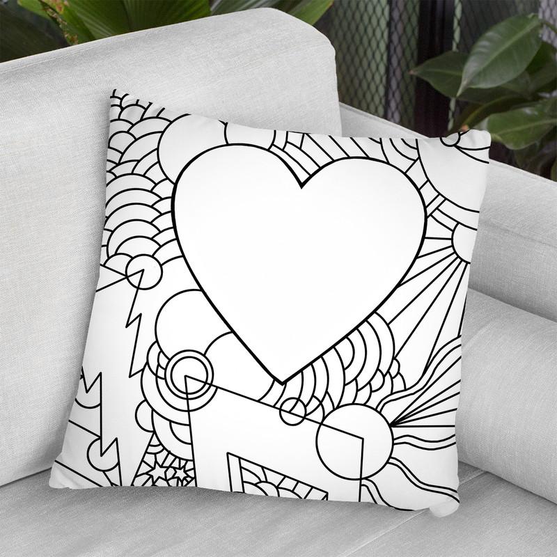Peace Love Music Vert Throw Pillow By Howie Green - All About Vibe