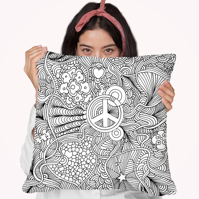 Peace Sign Throw Pillow By Howie Green - All About Vibe