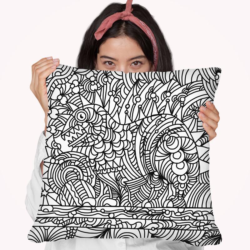 Phinn Monster 2 Throw Pillow By Howie Green - All About Vibe