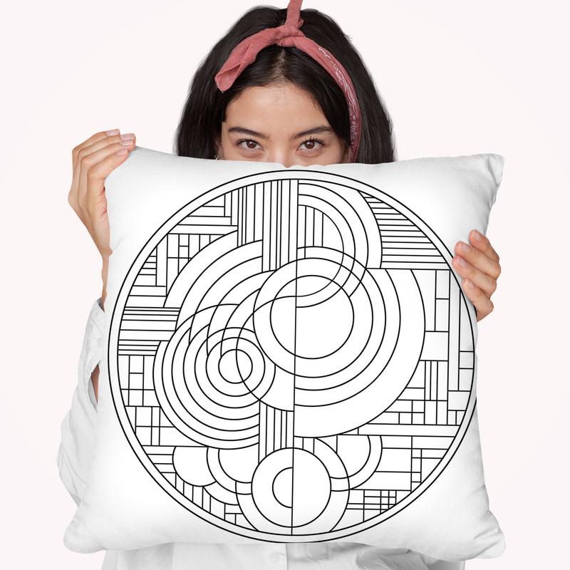 Pop Art Deco Circles 1 Throw Pillow By Howie Green - All About Vibe