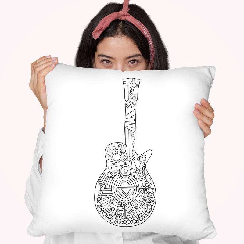 Pop Art Guitar 2 Throw Pillow By Howie Green - All About Vibe