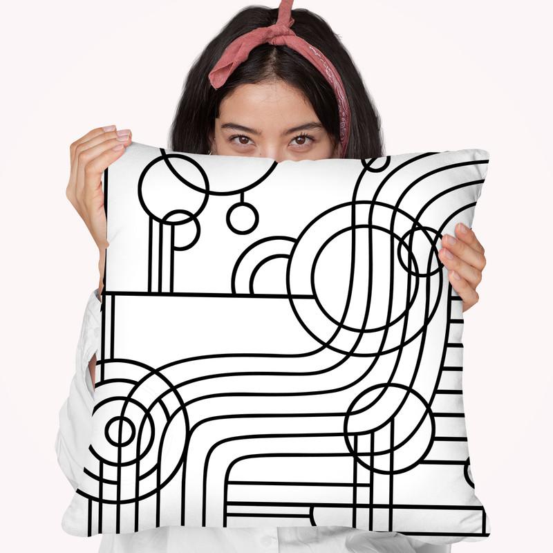 Stripes Curves Throw Pillow By Howie Green - All About Vibe