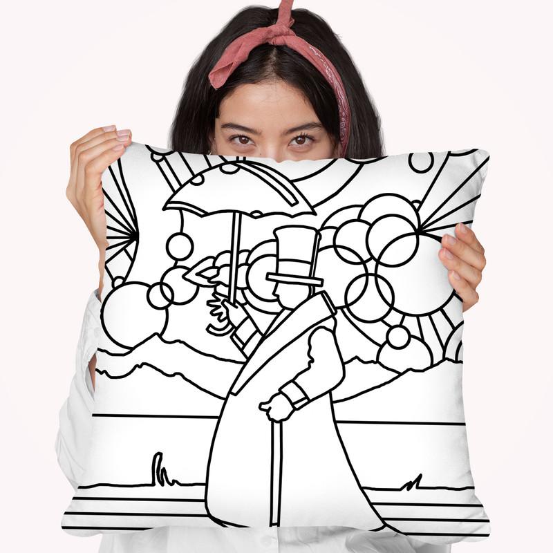Umbrella Beach Man Throw Pillow By Howie Green - All About Vibe