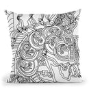 Carousel Pony 1 Lineart Throw Pillow By Howie Green - All About Vibe